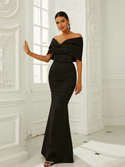 Off Shoulder Knot Mermaid Dress XH2181