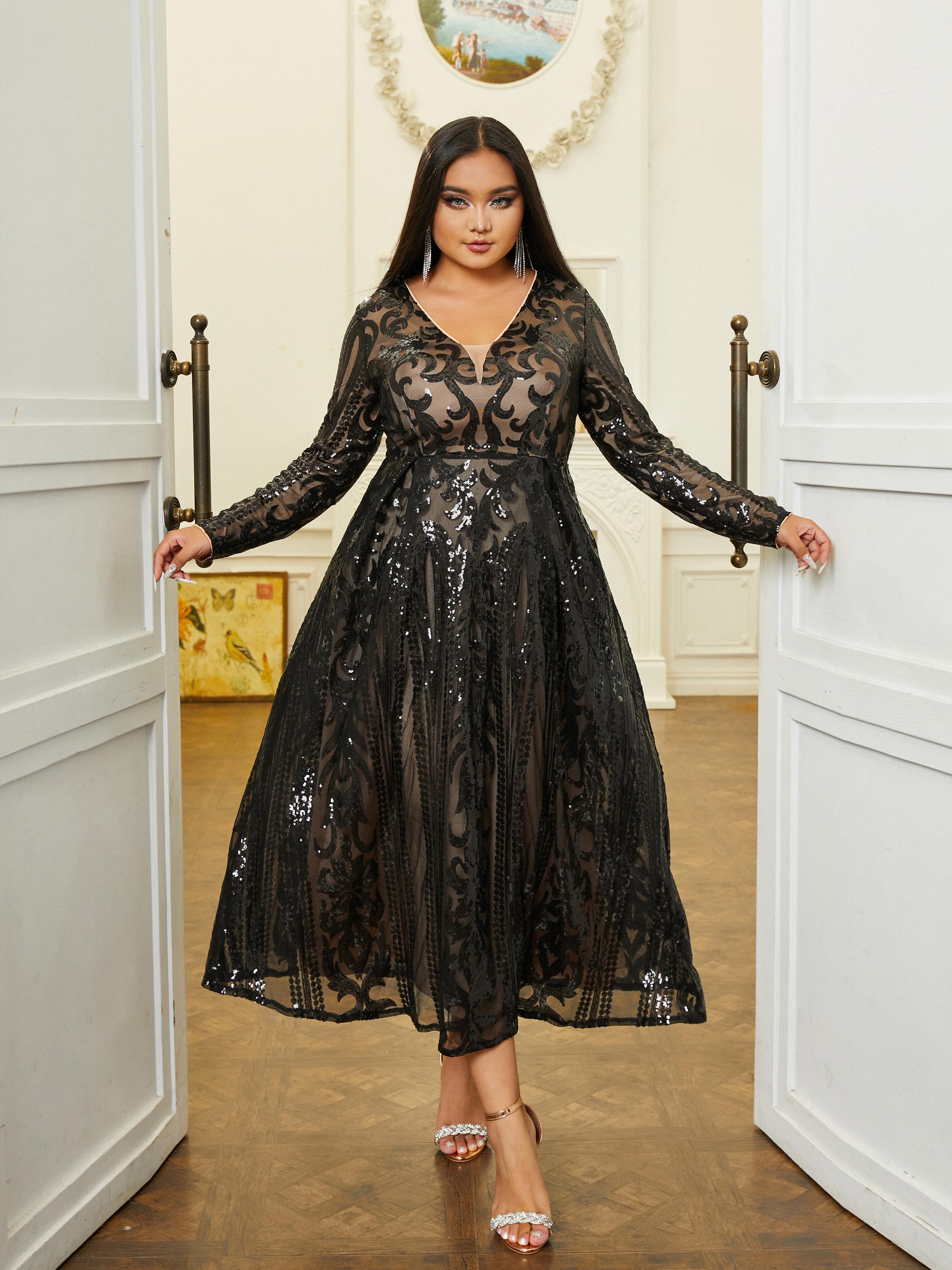 A-Line Tulle Black Midi Dress RJ10179