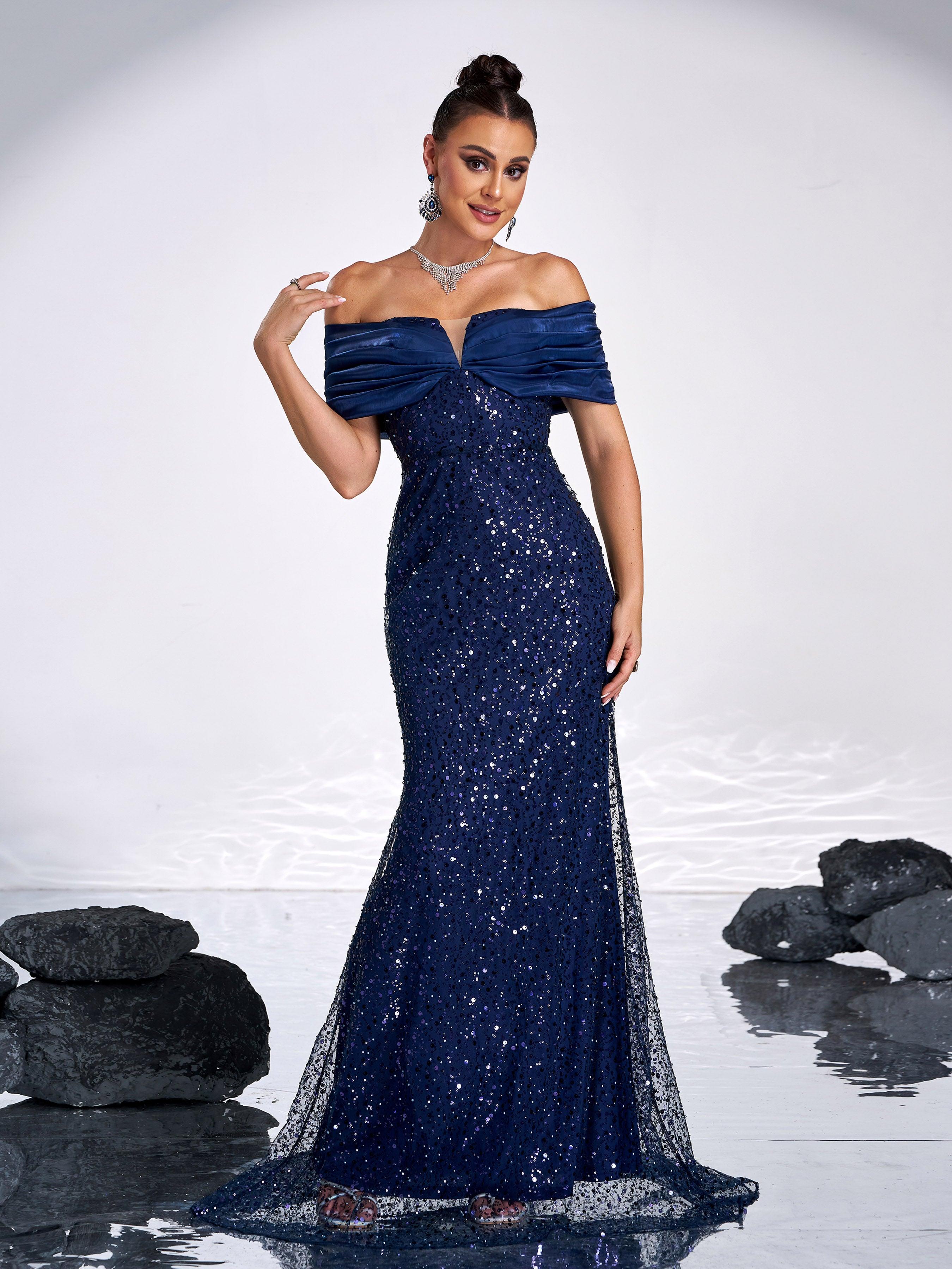 Sparkling Sequin Strapless Evening Gown Dresses GM00602
