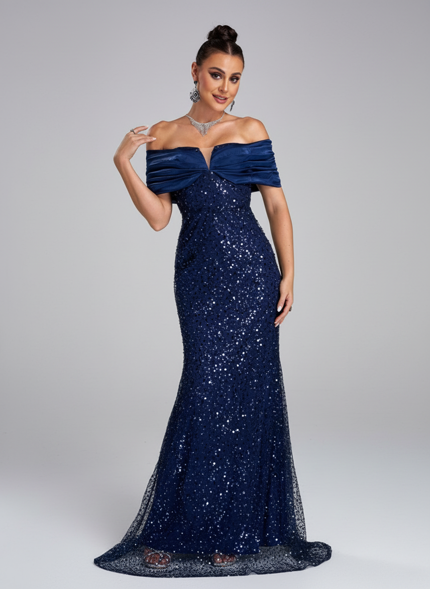 Sparkling Sequin Strapless Evening Gown Dresses GM00602