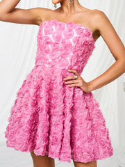 Floral Bow A-line Tulle Mini Dress RM21428