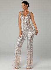 Sleeveless Cutout Sequin Jumpsuits RH30063