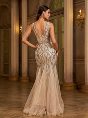 Sequin Mesh Sleeveless Prom Dress GM90173