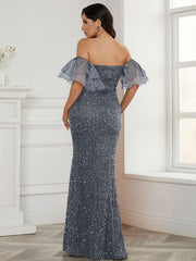 Off Shoulder Sequin Prom Dress WY69
