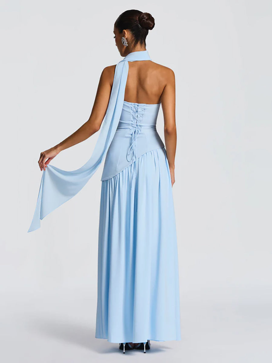Strapless Asymmetric Waist Prom Dress XF251318