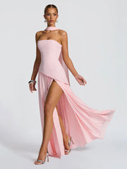 Strapless Asymmetric Waist Prom Dress XF251318
