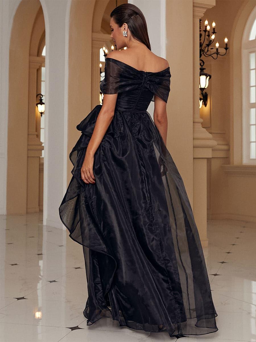 Off Shoulder Ruffle Tulle A-Line Prom Dress WY52